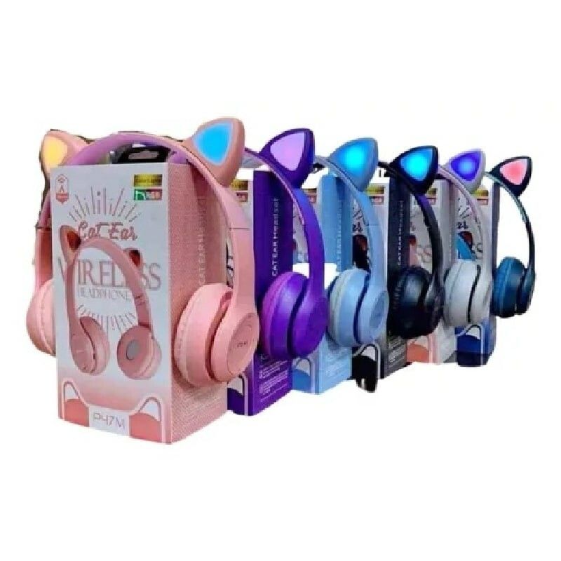 VINCHA BT GATITO C/LUZ (AZUL,NEGRO,ROSA,VIOLETA) AURICULAR VINCHA BT GATITO RGB (MZ-08M) - Imagen 1