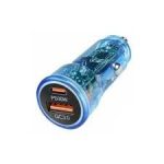CARGADOR TIME 12V 48W - 1 USB C + 1 USB NEGRO (CAR-53001)