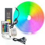 TIRA NEON RGB CON CONTROL 5MT (LED-83096) BLANCA