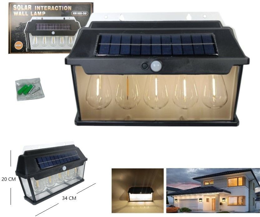 LAMPARA LUZ SOLAR 5 PCS LED HW 999-5W LAMPARA LUZ SOLAR 5 PCS LED HW 999-5W - Imagen 1