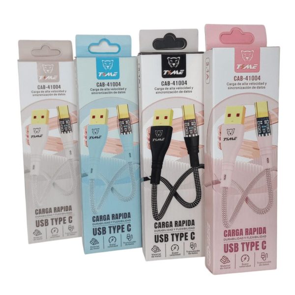 CABLE TIME TIPO C CON LUZ (CAB-41043) -ROSA
