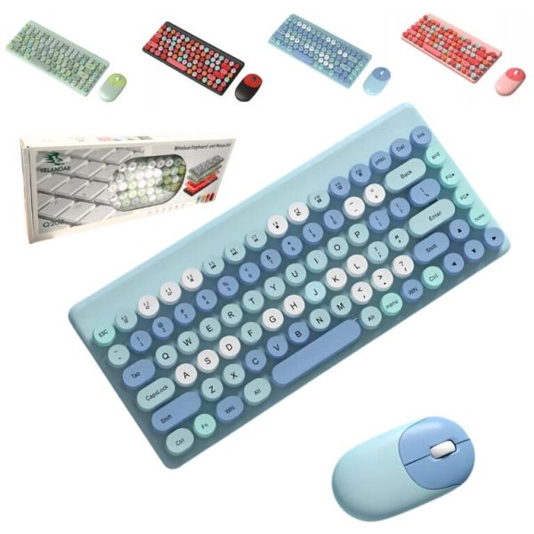 SET DE TECLADO Y MOUSE INALAMBRICO Q200 YELANDAR- AZUL