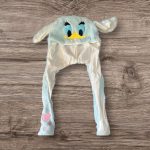 GORRO PELUCHE LEVANTA OREJAS PATO- CELESTE