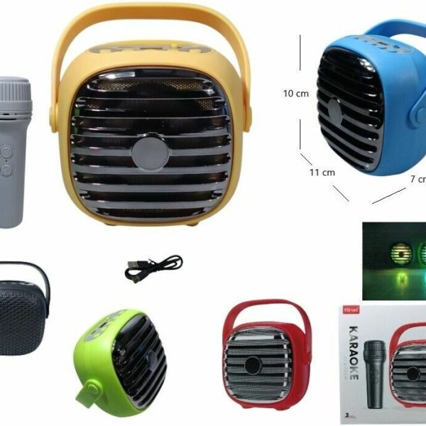 PARLANTE KBROAD KARAOKE 3'' CON MICROFONO (KTS-1943) AMARILLO