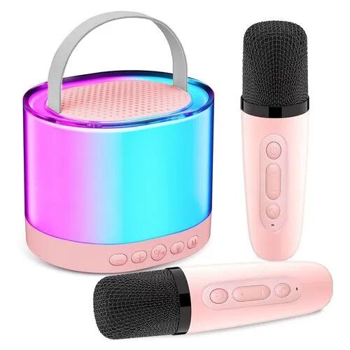 PARLANTE BT (K52) RGB CON 2 MICROFONOS- ROSADO
