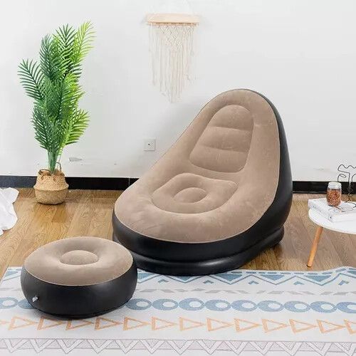 SILLON INFLABLE PUFF CON REPOSAPIES- NEGRO (81001)