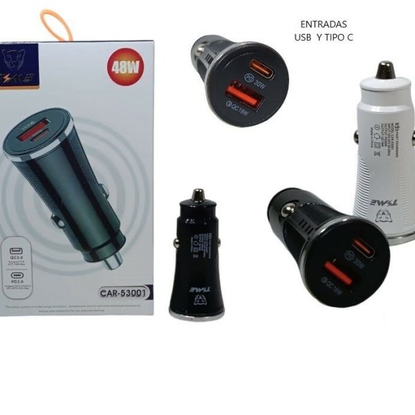 CARGADOR TIME 12V 2 USB 2.1A NEGRO(CAR-53006)