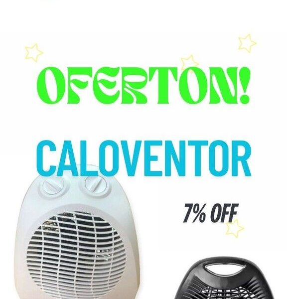 1 CALOVENTOR CAPILLA 2000W OM-2000 NEGRO + 1 CALOVENTOR HYSTOSHY 2 NIVELES (HYC111) BLANCO 10%OFF