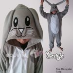 PIJAMA GRIS CONEJO PARA NIÑO-A