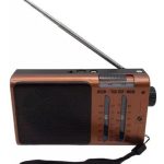 RADIO 4 BANDAS RECARGABLE CON LINTERNA AM-FM (KTF-1472) MARRON