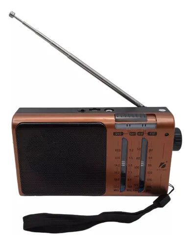 RADIO 4 BANDAS RECARGABLE CON LINTERNA AM-FM (KTF-1472) COBRE
