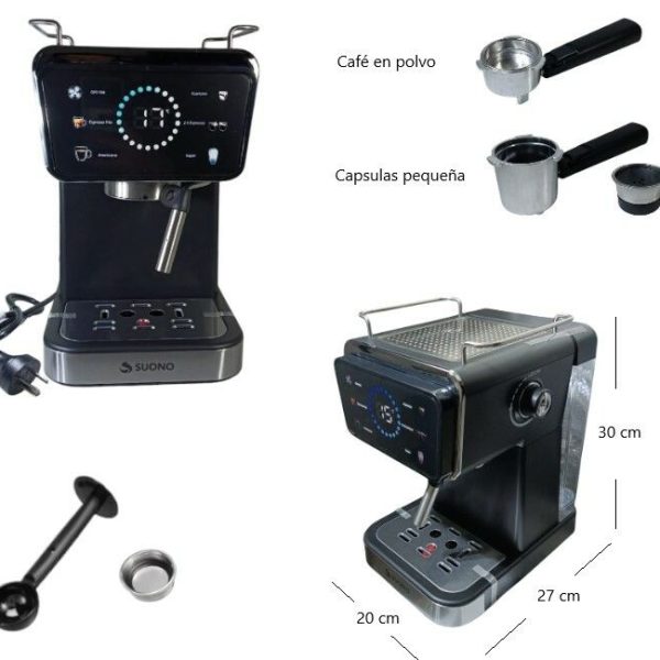 CAFETERA ESPRESSO DIGITAL TACTIL 1350W (HOGO202NEG)
