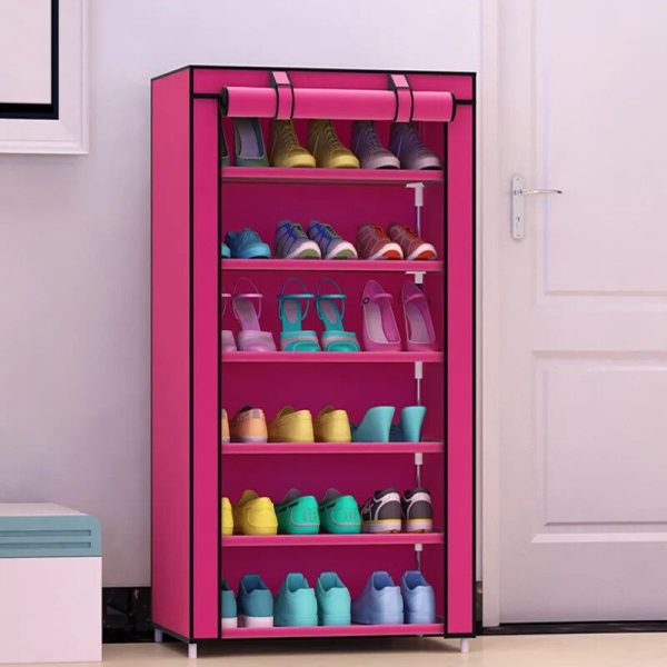 ORGANIZADOR DE ZAPATOS 6 NIVELES R-10 60X30X155CM MAGENTA