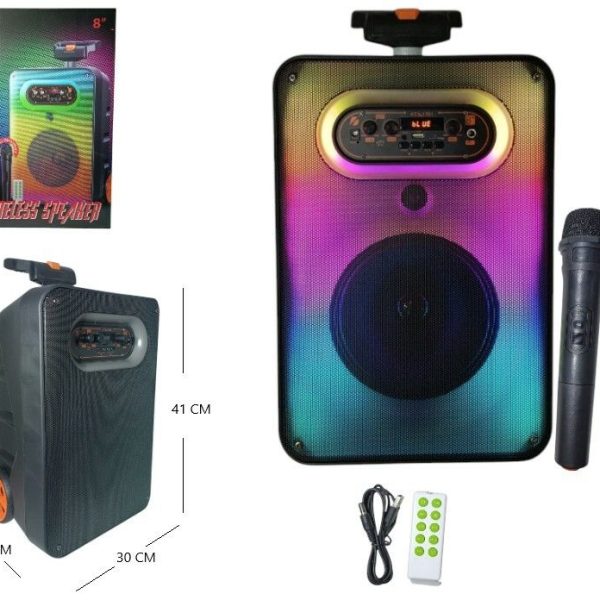 PARLANTE 8PLG BT POTENCIADO CON MICROFONO(KTS-1761)