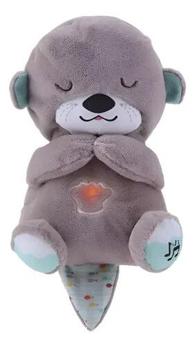 PELUCHE NUTRIA DE APEGO RESPIRA CON LUZ Y SONIDO GRIS