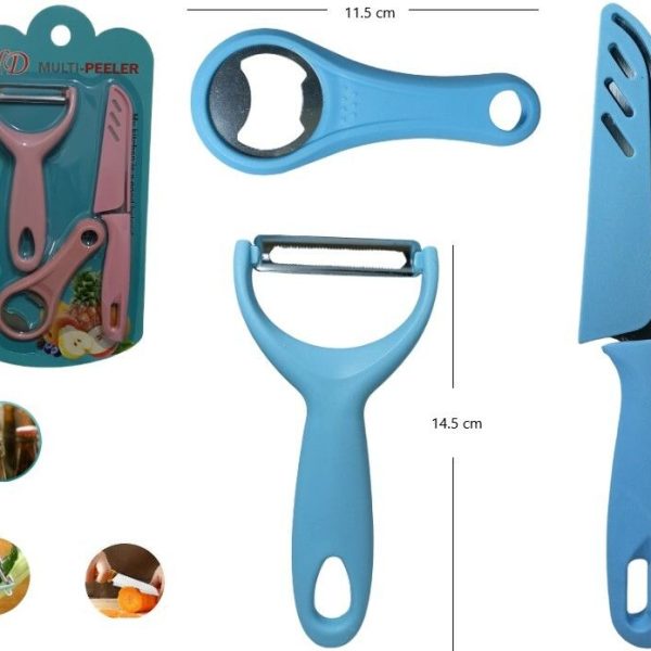 SET DE PELA PAPA X3 PIESAS CELESTE  (P517)