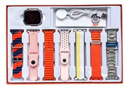 RELOJ SMART 8 EN 1 (UNA MALLA DE METAL) (Y20) NARANJA