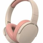 AURICULAR VINCHA BT PUSE BASS 27HS BAT (AU-16008)  BEIGE Y ROSA