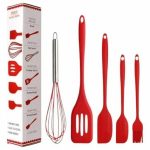SET UTENSILLOS DE COCINA DE SILICONA COLOR ROJO