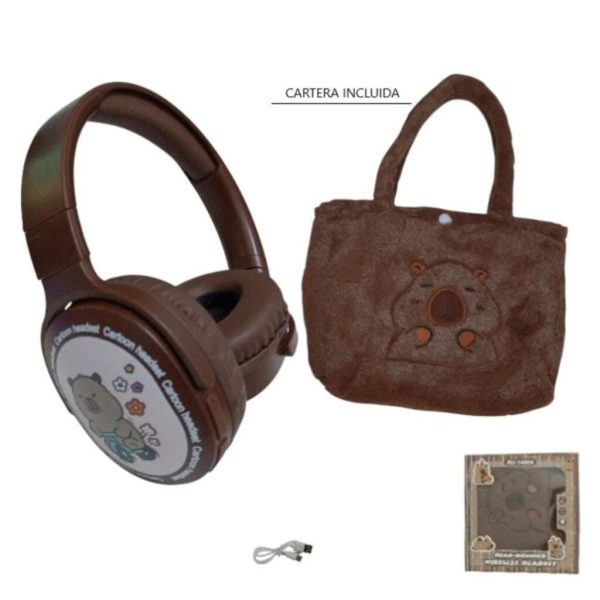 AURICULAR CAPYBARA VINCHA BT-MP3 + CARTERA  AU-14004