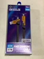 CABLE IBEK REFORZADO 4 EN 1 100CM 65W CB-2405 - Imagen 4