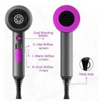 SECADOR DE PELO 1000W TECNOLOGIA IONICA HT-1395 NEGRO - Imagen 3