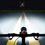 LUZ RECARGABLE DE BICICLETA CON BOCINA Y PANEL SOLAR  BL-1-5 NEGRO CON FRANJA ROJA - Imagen 5