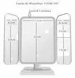 ESPEJO 3 PANELES  LUZ LED ORYX RECARGABLE - Imagen 2