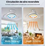 VENTILADOR DE TECHO CON LUZ CALIDA Y FRIA CF-42L BLANCO - Imagen 3