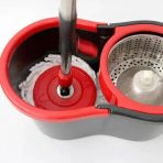 BALDE CON MOPA CENTRIFUGADOR CON GIRO 360  NEGRO Y BORDE NARANJA - Imagen 3