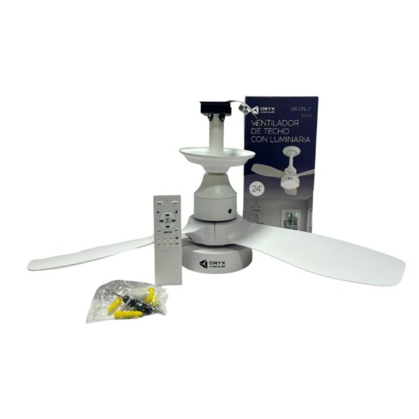 VENTILADOR DE TECHO CON LUZ FRIA Y CALIDA 24'' BLANCO