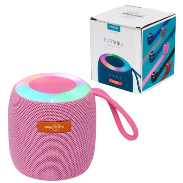 PARLANTE GREATNICE 2'' RGB BT-FM-MP3 (GTS-1468) ROSA