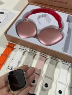 SET DE AURICULAR BT9 CON RELOJ DORADO (P9) - Imagen 3