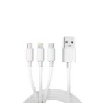 CABLE 3 EN 1 EP6015 2A 1M BLANCO CARGA RAPIDA