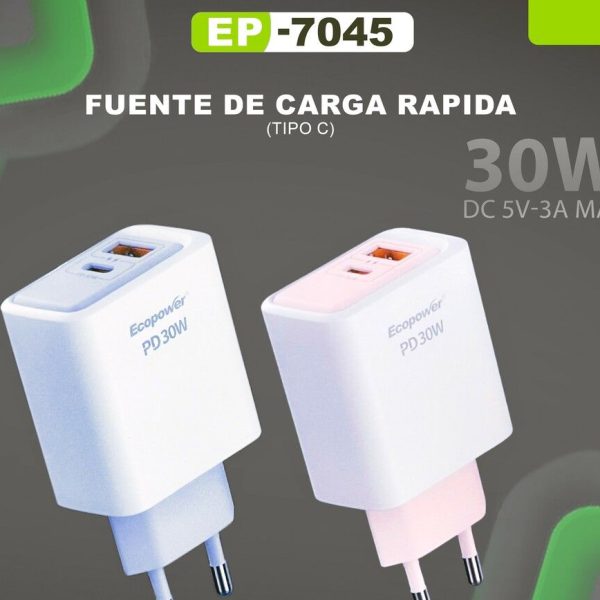 CABEZAL ECOPOWER EP7045 30W BLANCO Y GRIS