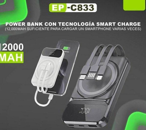 CARGADOR PORTATIL EP-C833 12000 MAH