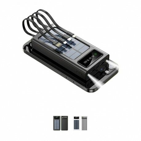 CARGADOR PORTATIL EPC872 C CABLE Y SOLAR BLANCO 12000 MAH