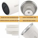 VASO TERMICO 500 ML ACERO HQ-29 BLANCO - Imagen 4