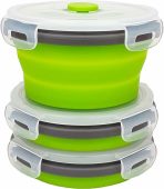 TUPPER DE SILICONA PLEGABLE  VERDE
