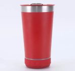 VASO TERMICO LED BT CON PARLANTE  473 ML BEER CUP ROJO