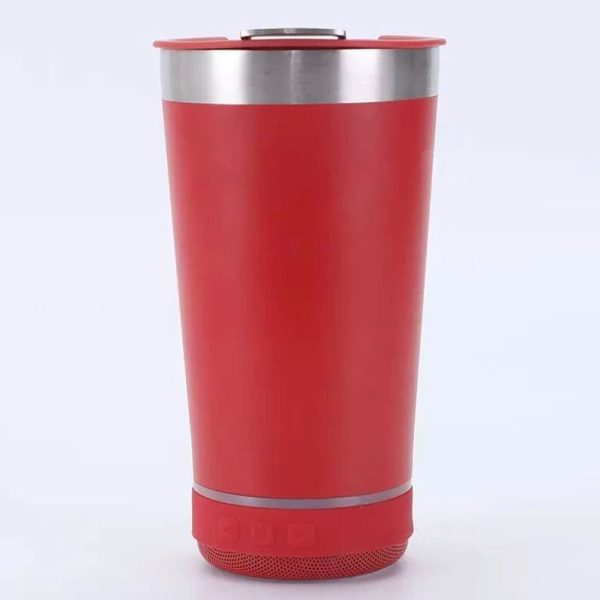 VASO TERMICO LED BT CON PARLANTE  473 ML BEER CUP ROJO