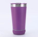 VASO TERMICO LED BT CON PARLANTE  473 ML BEER CUP UVA - Imagen 3