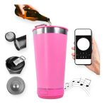 VASO TERMICO LED BT CON PARLANTE  473 ML BEER CUP FUCSIA