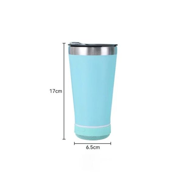 VASO TERMICO LED BT CON PARLANTE  473 ML BEER CUP TURQUESA
