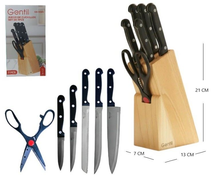 SET DE CUCHILLOS 7 PCS CON BASE GN-0085 SET DE CUCHILLOS 7 PCS CON BASE GN-0085 - Imagen 1
