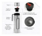 TERMO ACERO 1 L CON MANIJA PLATEADO Y NEGRO - Imagen 3