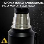 TERMO 1400 ML CON MATE 236 ML NEGRO - Imagen 2