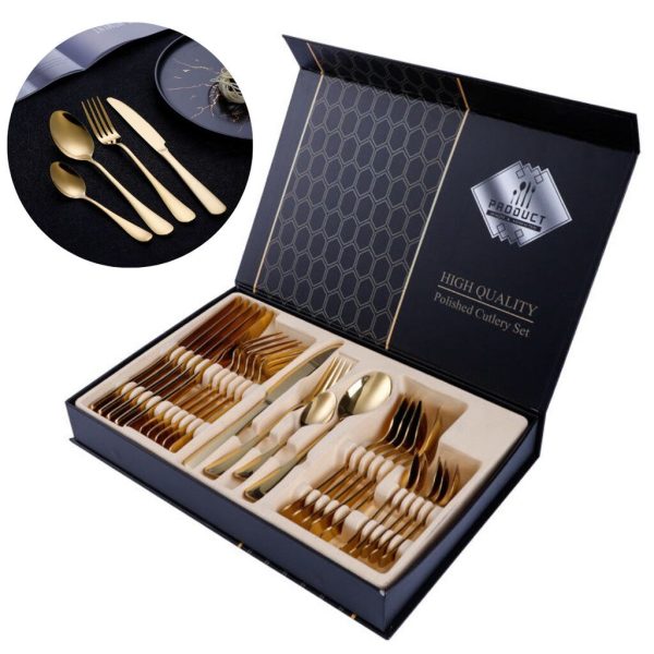 SET DE CUBIERTOS DORADO 1012C