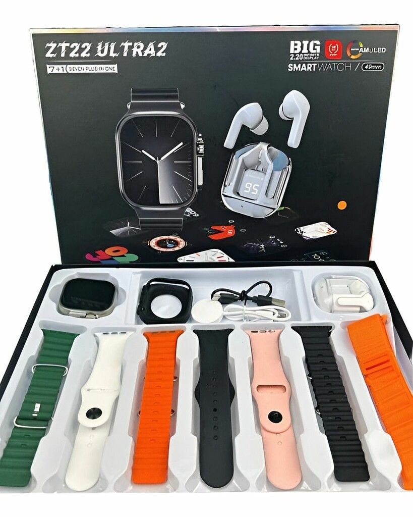 SET DE AURICULAR BT ULTRA 2 CON RELOJ NEGRO (ZT22) SET DE AURICULAR BT ULTRA 2 CON RELOJ NEGRO (ZT22) - Imagen 1