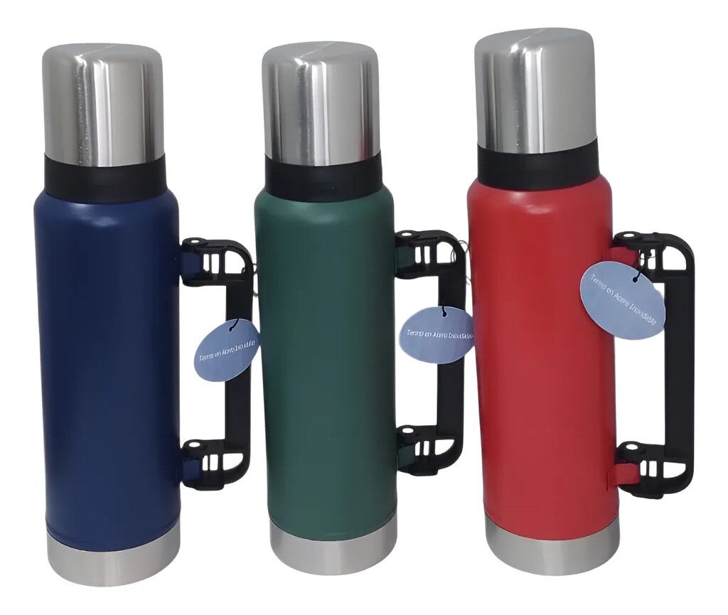 TERMO DE ACERO CON MANIJA REFORZADA 1200 ML AZUL TERMO DE ACERO CON MANIJA REFORZADA 1200 ML AZUL - Imagen 1